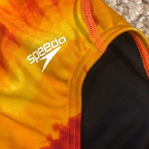 🆕 SPEEDO WOMEN'S ONE PIECE. TIE DYE FLYBACK. ORANGE/WHITE. Sz. 28. NWT. #0312 - Picture 6 of 14